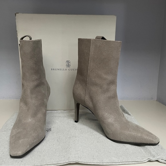 Brunello Cucinelli ankle boots, gray suede, size 38 - Picture 1 of 16